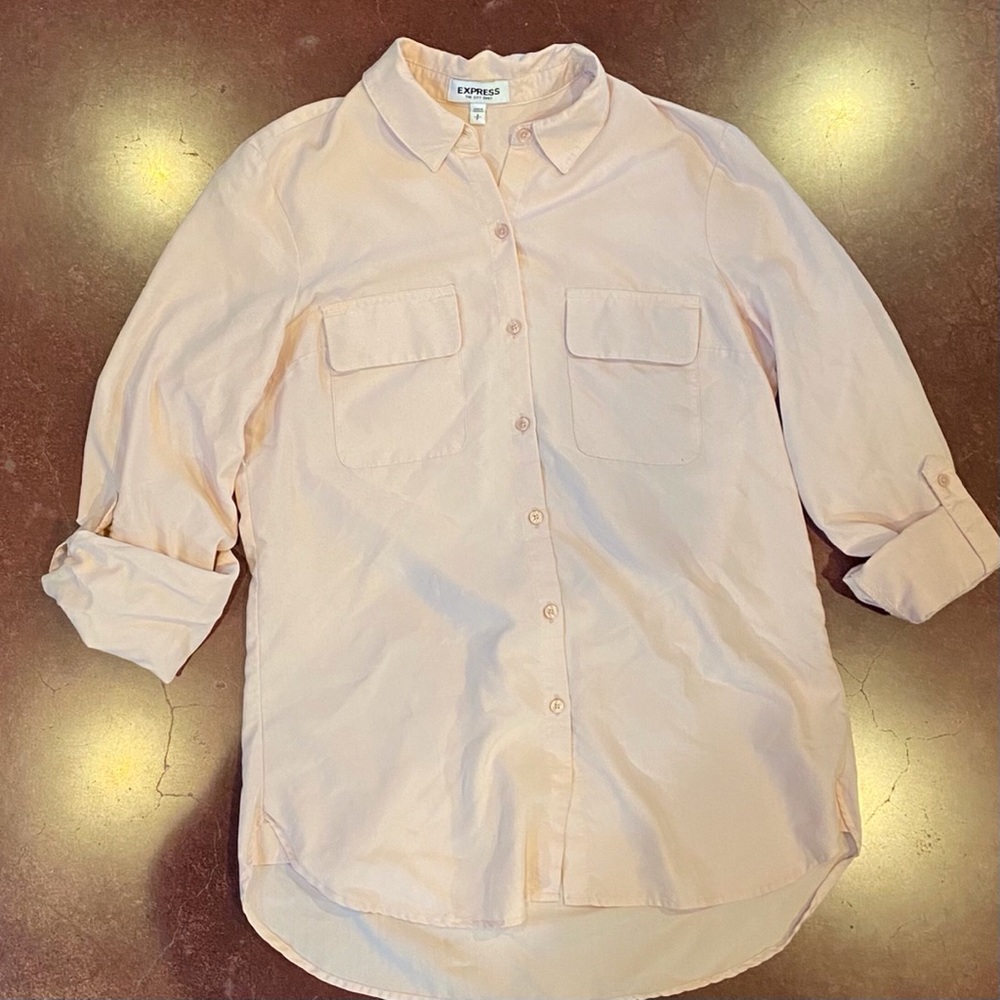 Express The City Shirt Blush Pink Button Down Sz S